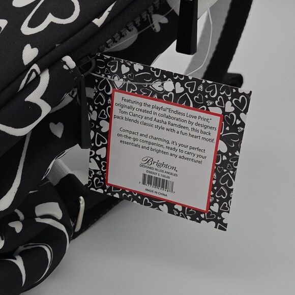 NWT Brighton Limited Edition Hearts A Flutter Endless Love Backpack Retail:$150 - Picture 5 of 7
